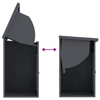 vidaXL Parcel Drop Box with Storage Anthracite 47.5 x 38 x 59 cm Steel