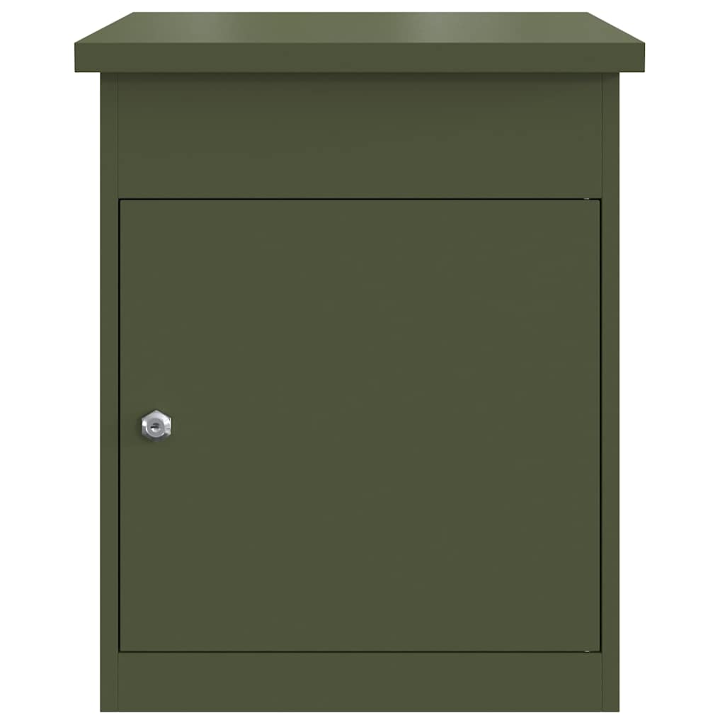 vidaXL Parcel Drop Box with Door Olive green 47.5 x 38 x 59 cm Steel