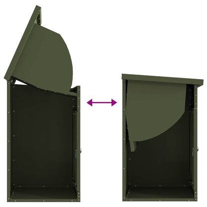 vidaXL Parcel Drop Box with Door Olive green 47.5 x 38 x 59 cm Steel