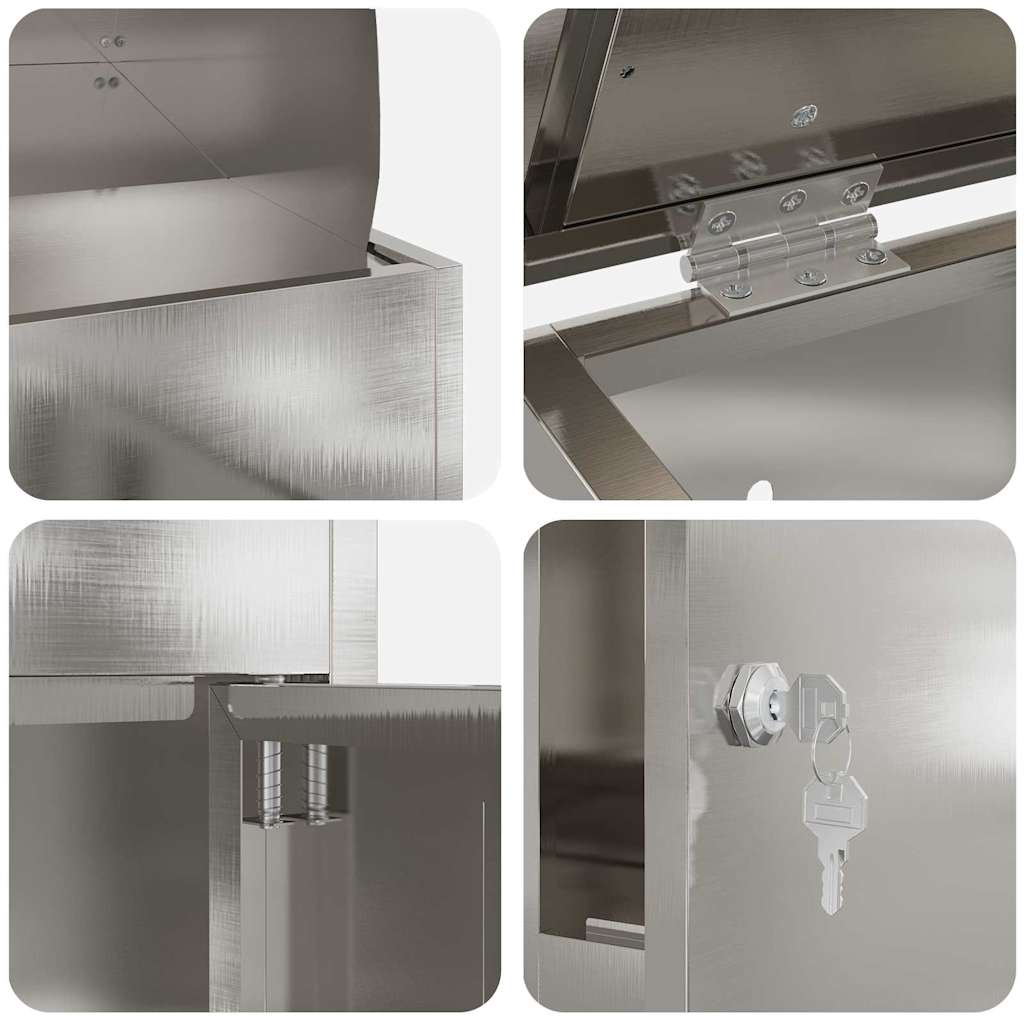 vidaXL Parcel Drop Box Silver 47.5 x 38 x 59 cm Stainless Steel