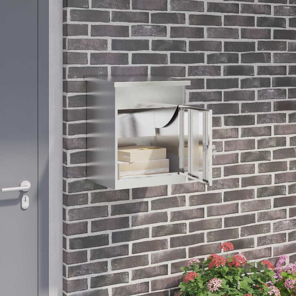 vidaXL Parcel Drop Box Silver 47.5 x 38 x 59 cm Stainless Steel