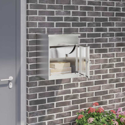 vidaXL Parcel Drop Box Silver 47.5 x 38 x 59 cm Stainless Steel