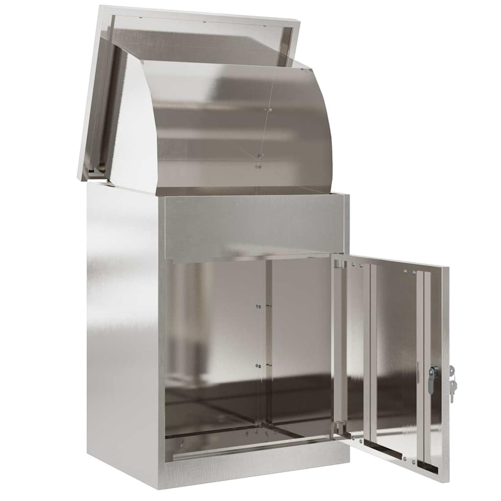 vidaXL Parcel Drop Box Silver 47.5 x 38 x 59 cm Stainless Steel