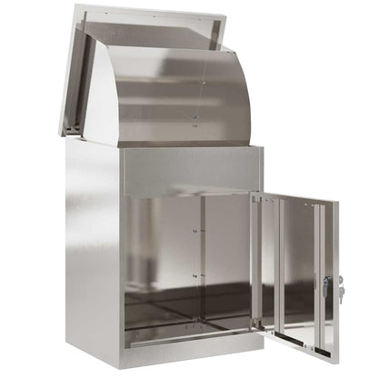 vidaXL Parcel Drop Box Silver 47.5 x 38 x 59 cm Stainless Steel