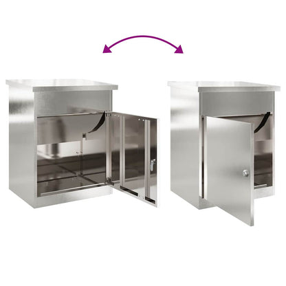 vidaXL Parcel Drop Box Silver 47.5 x 38 x 59 cm Stainless Steel