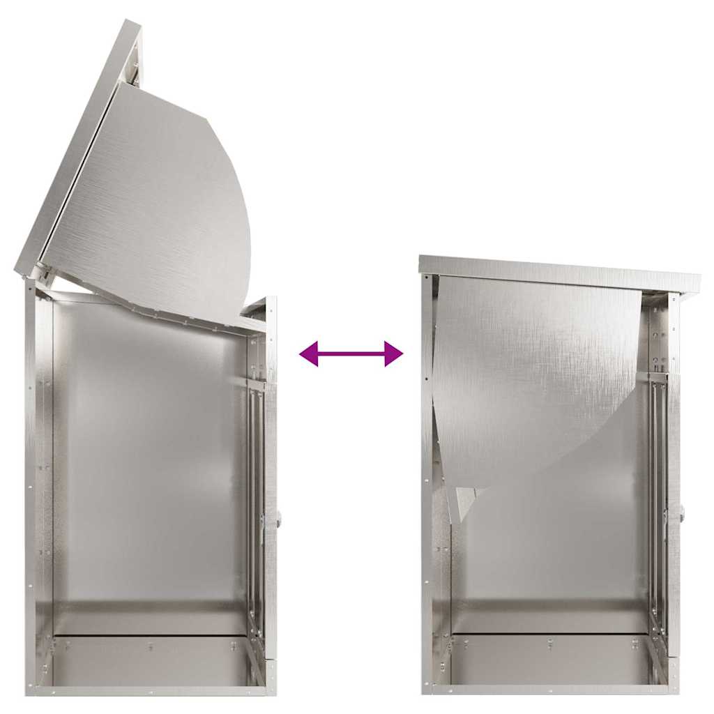 vidaXL Parcel Drop Box Silver 47.5 x 38 x 59 cm Stainless Steel