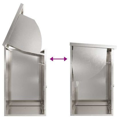 vidaXL Parcel Drop Box Silver 47.5 x 38 x 59 cm Stainless Steel