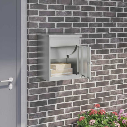 vidaXL Parcel Drop Box Black 47.5 x 38 x 59 cm Galvanised Steel