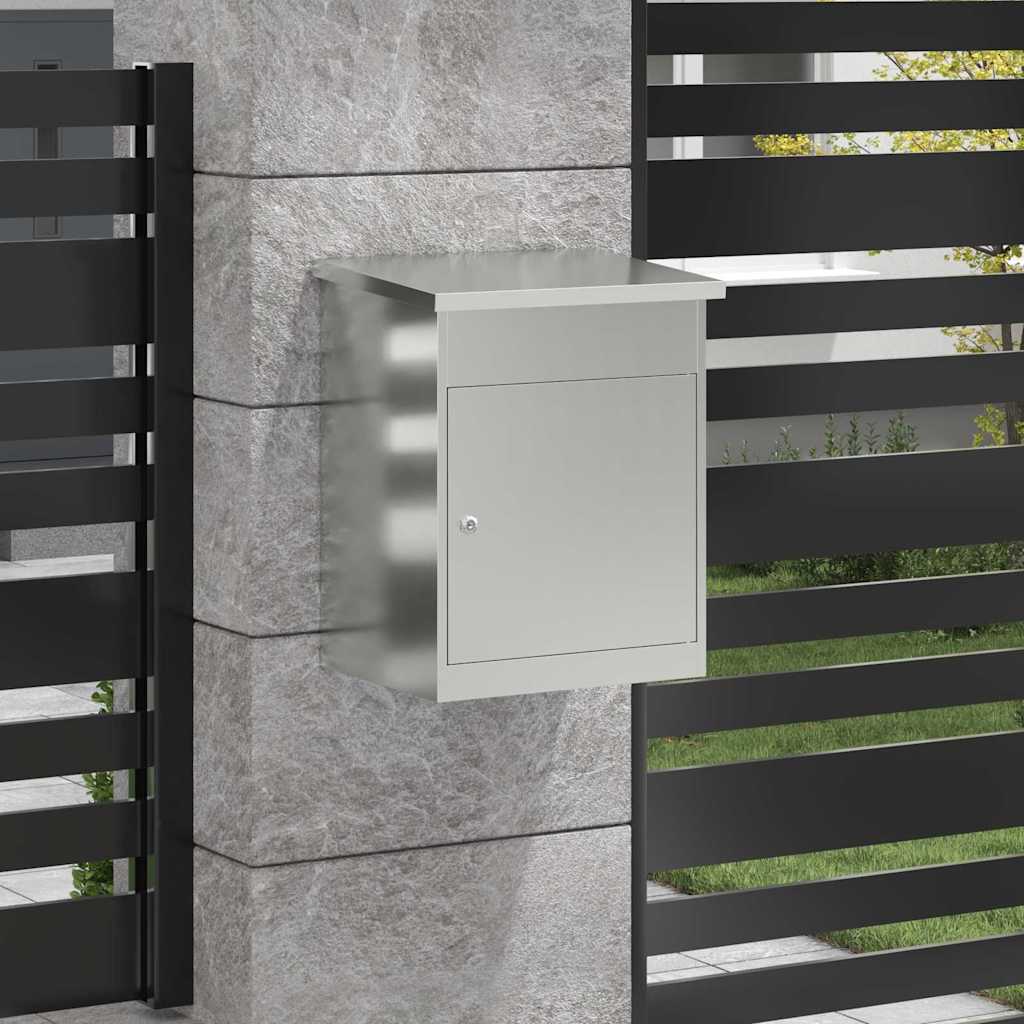 vidaXL Parcel Drop Box Black 47.5 x 38 x 59 cm Galvanised Steel