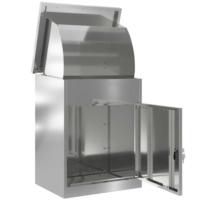 vidaXL Parcel Drop Box Black 47.5 x 38 x 59 cm Galvanised Steel