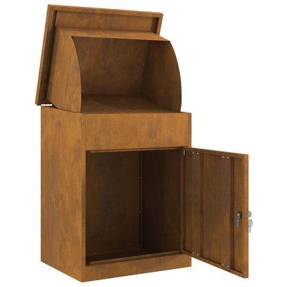 vidaXL Parcel Drop Box Rusty 47.5 x 38 x 59 cm Weathering Steel