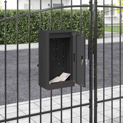 vidaXL Mailbox with Storage with Door Black 30 x 20 x 55 cm Steel