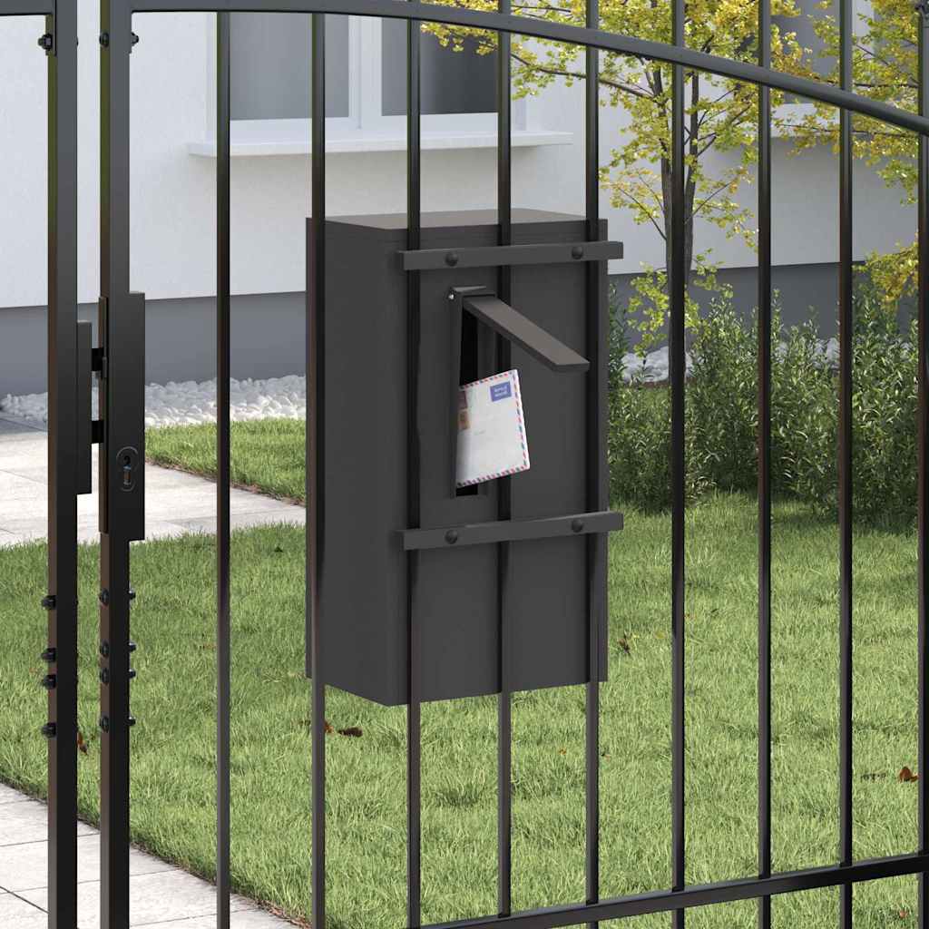 vidaXL Mailbox with Storage with Door Black 30 x 20 x 55 cm Steel