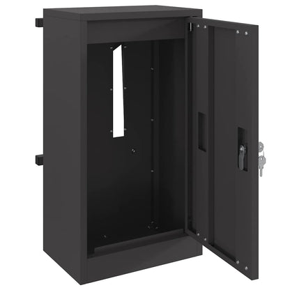 vidaXL Mailbox with Storage with Door Black 30 x 20 x 55 cm Steel