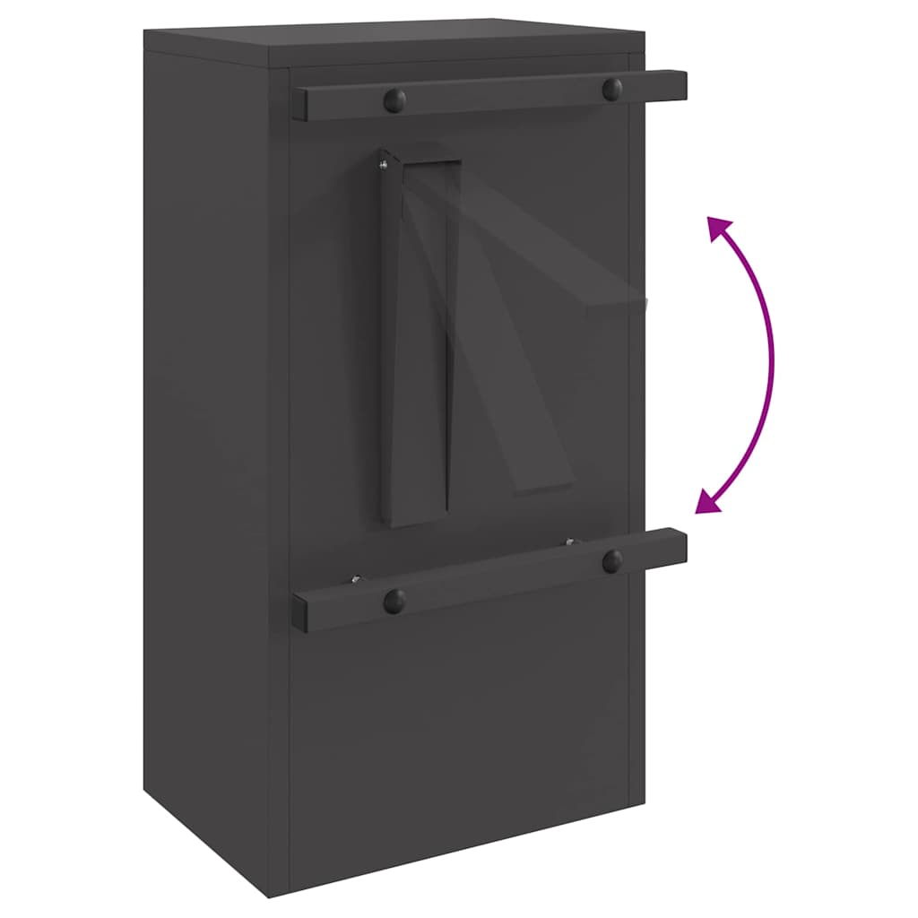 vidaXL Mailbox with Storage with Door Black 30 x 20 x 55 cm Steel