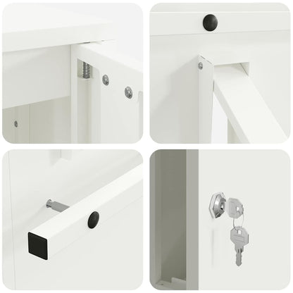 vidaXL Mailbox with Storage with Door White 30 x 20 x 55 cm Steel