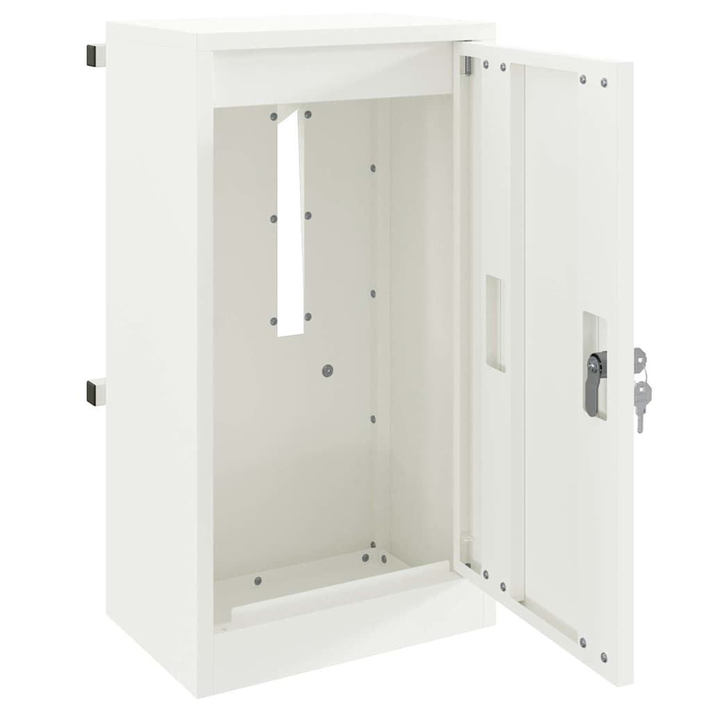 vidaXL Mailbox with Storage with Door White 30 x 20 x 55 cm Steel