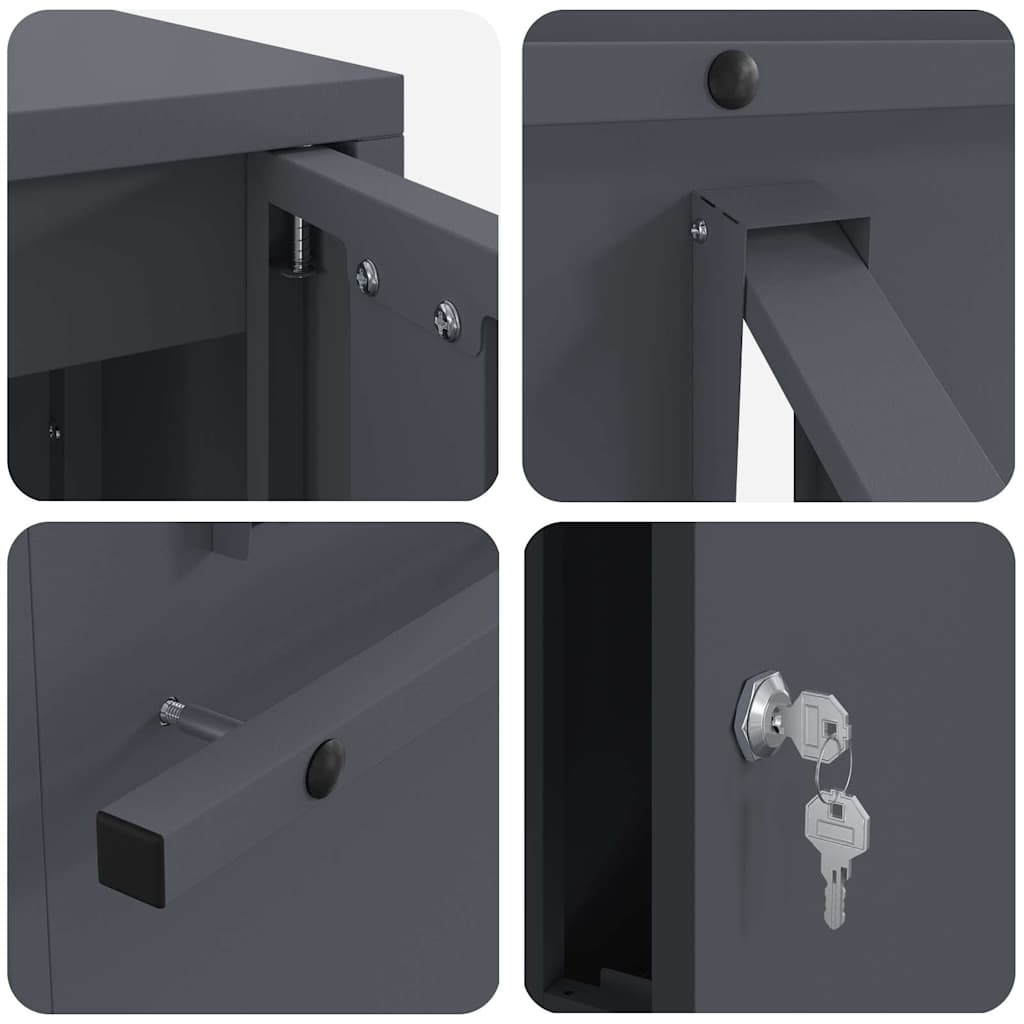 vidaXL Mailbox with Storage with Door Anthracite 30 x 20 x 55 cm Steel