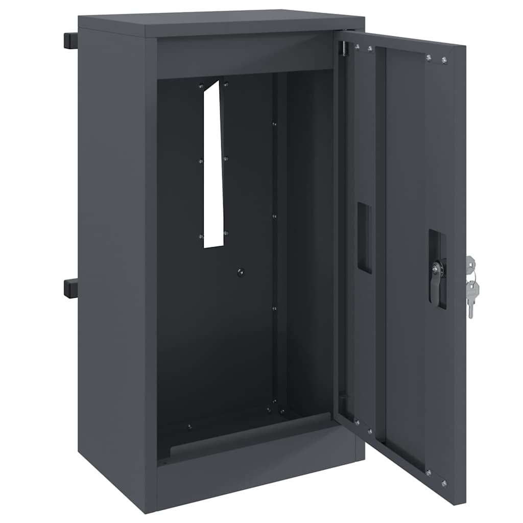 vidaXL Mailbox with Storage with Door Anthracite 30 x 20 x 55 cm Steel