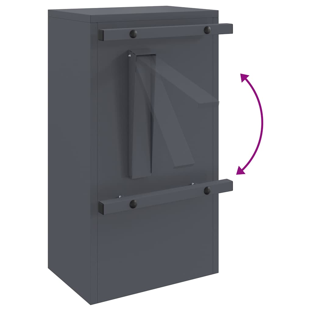 vidaXL Mailbox with Storage with Door Anthracite 30 x 20 x 55 cm Steel