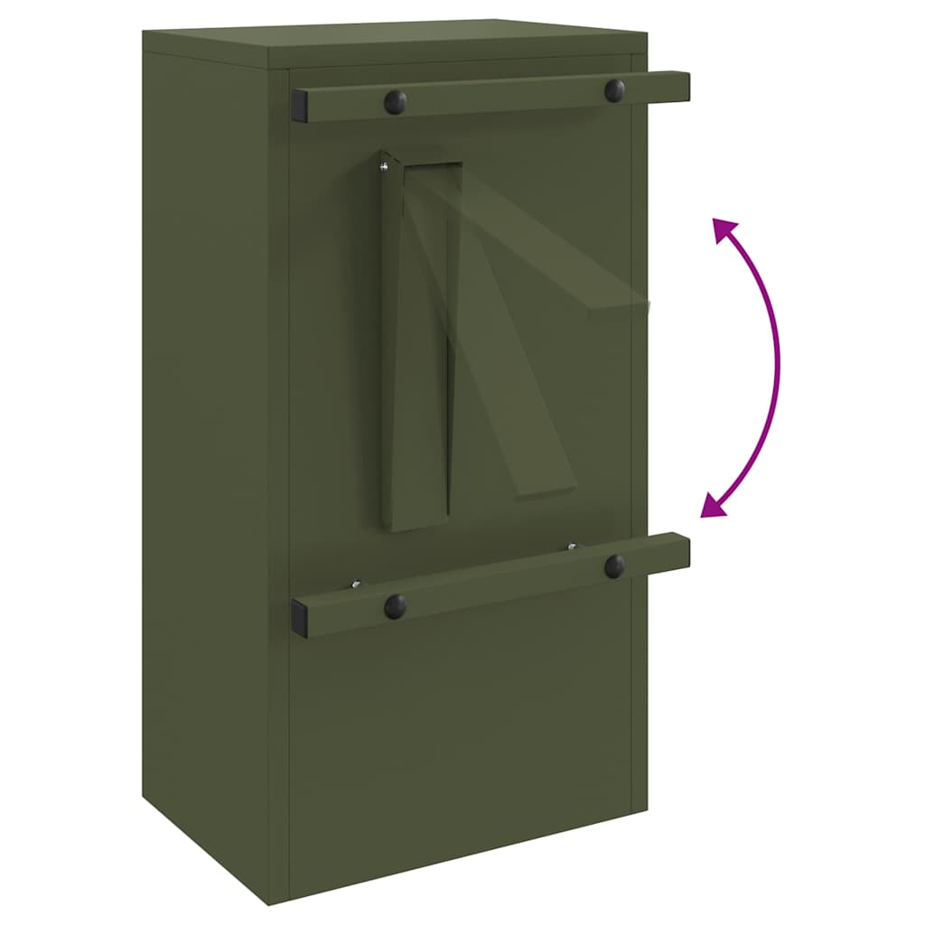 vidaXL Mailbox with Storage Olive green 30 x 20 x 55 cm Steel