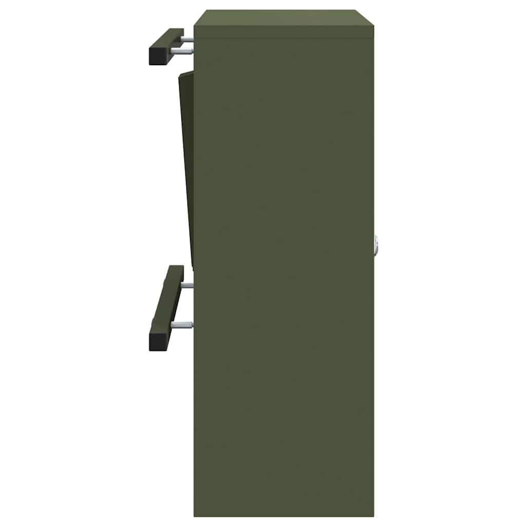 vidaXL Mailbox with Storage Olive green 30 x 20 x 55 cm Steel