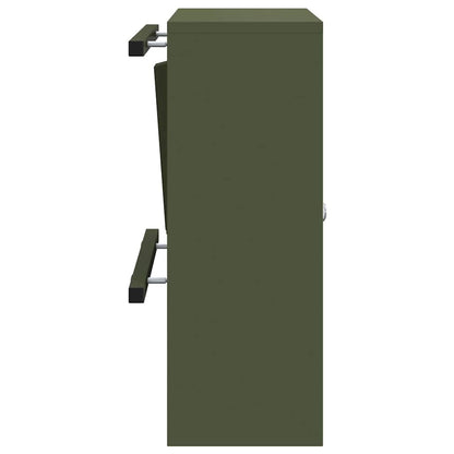 vidaXL Mailbox with Storage Olive green 30 x 20 x 55 cm Steel