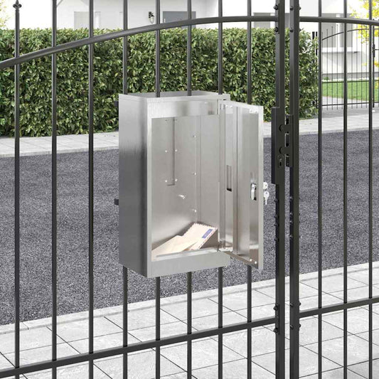 vidaXL Mailbox with Storage Black 30 x 20 x 55 cm Stainless Steel