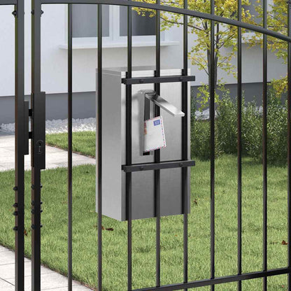 vidaXL Mailbox with Storage Silver 30 x 20 x 55 cm Stainless Steel