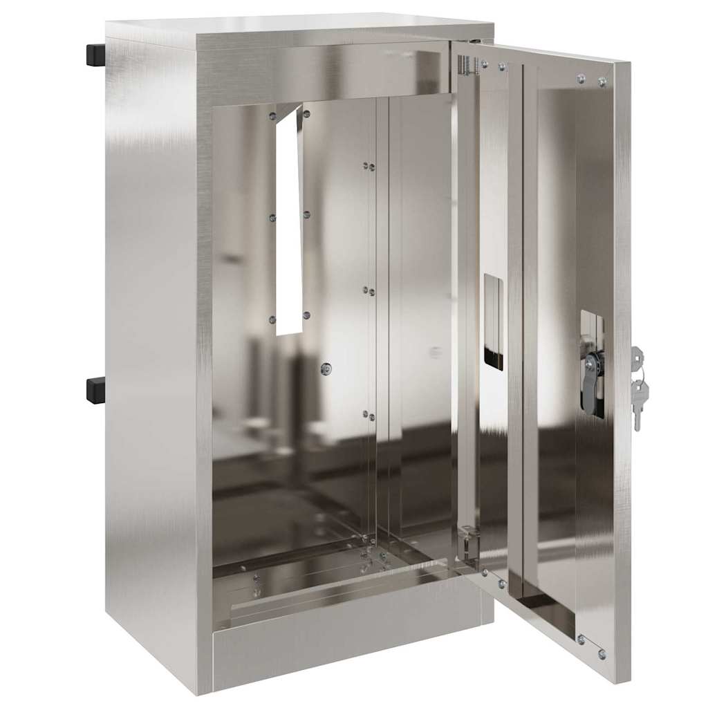vidaXL Mailbox with Storage Silver 30 x 20 x 55 cm Stainless Steel