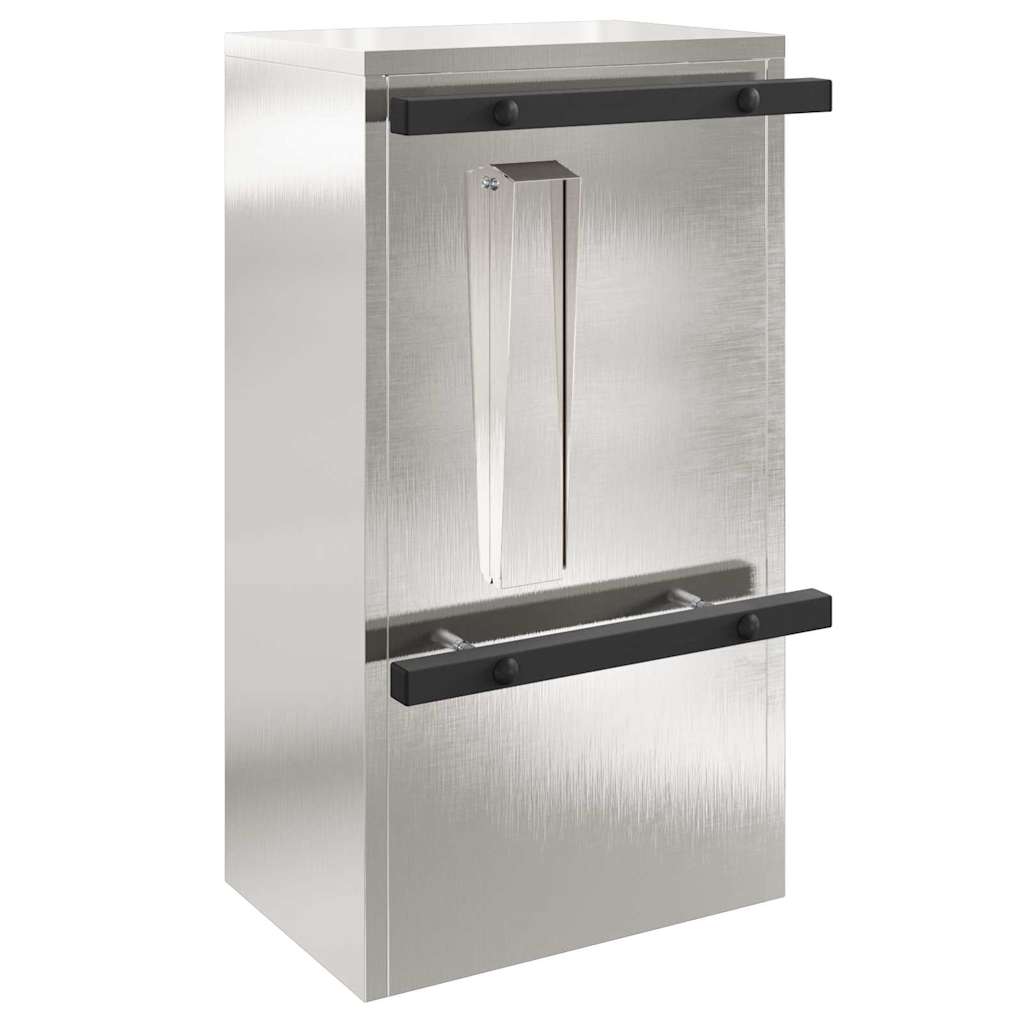 vidaXL Mailbox with Storage Silver 30 x 20 x 55 cm Stainless Steel