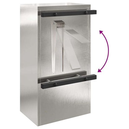 vidaXL Mailbox with Storage Silver 30 x 20 x 55 cm Stainless Steel