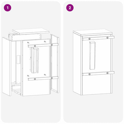 vidaXL Mailbox with Storage Black 30 x 20 x 55 cm Galvanised Steel