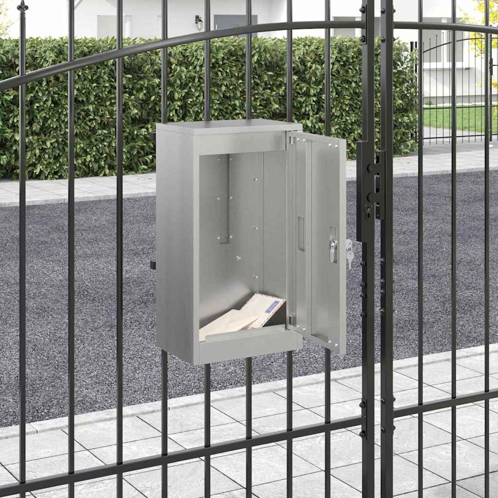 vidaXL Mailbox with Storage Black 30 x 20 x 55 cm Galvanised Steel