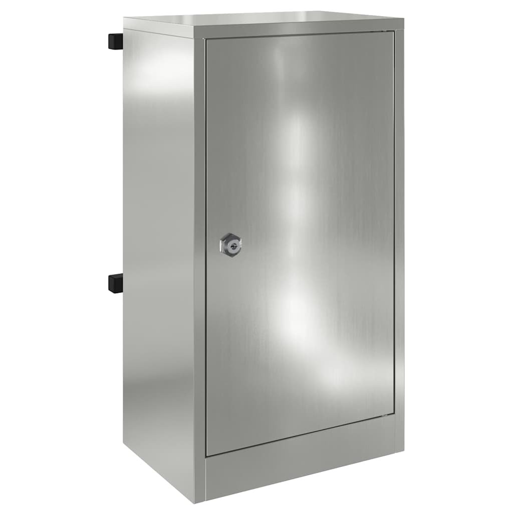 vidaXL Mailbox with Storage Black 30 x 20 x 55 cm Galvanised Steel