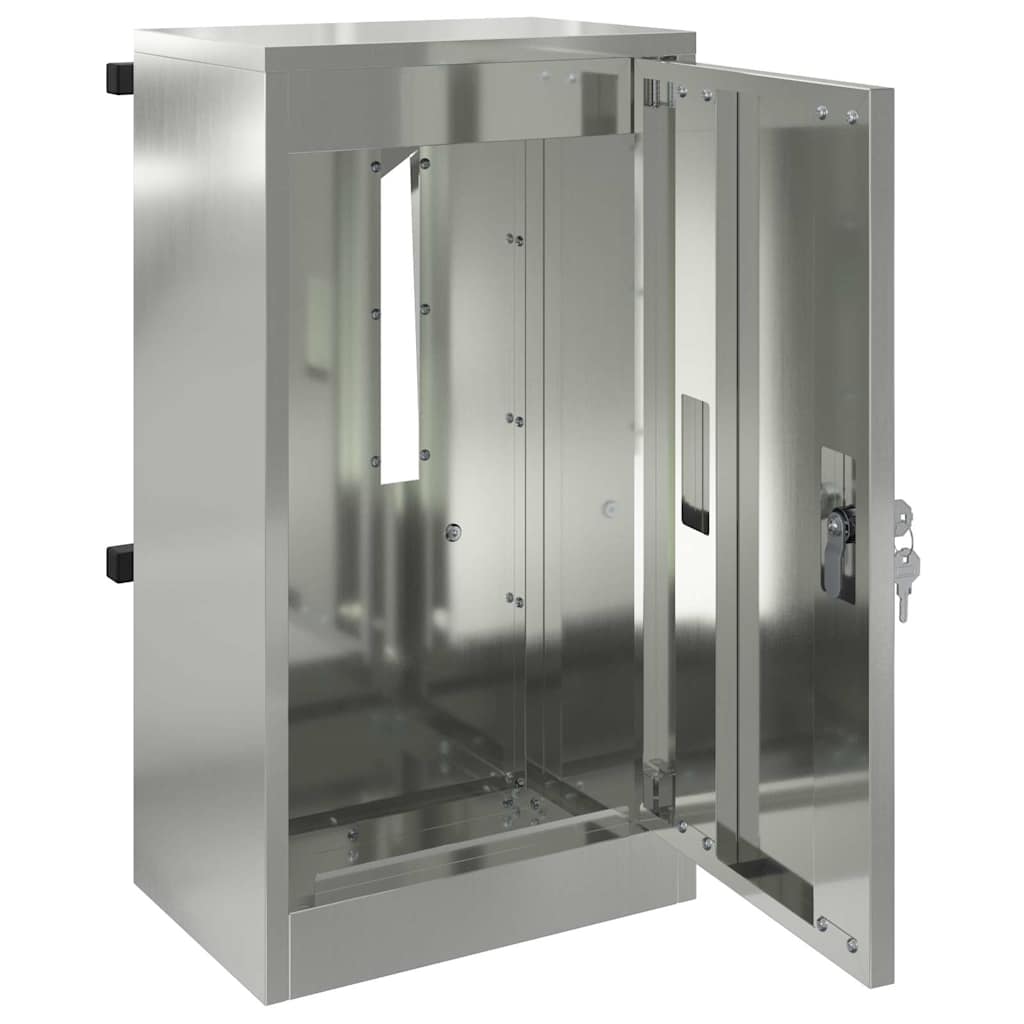 vidaXL Mailbox with Storage Black 30 x 20 x 55 cm Galvanised Steel