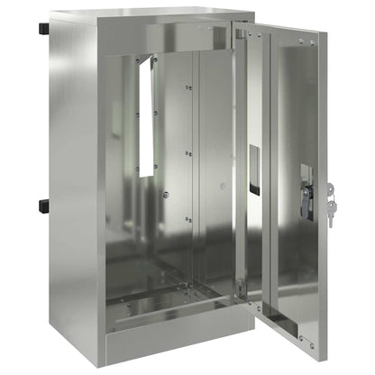 vidaXL Mailbox with Storage Black 30 x 20 x 55 cm Galvanised Steel