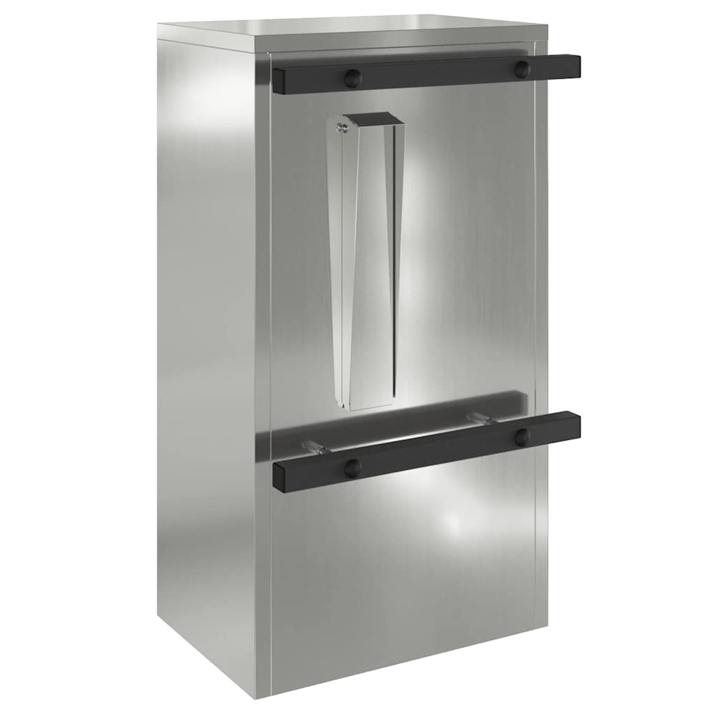 vidaXL Mailbox with Storage Black 30 x 20 x 55 cm Galvanised Steel