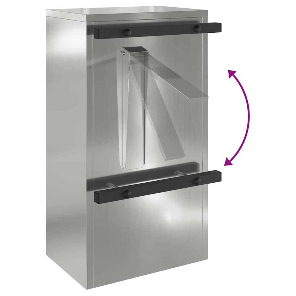 vidaXL Mailbox with Storage Black 30 x 20 x 55 cm Galvanised Steel