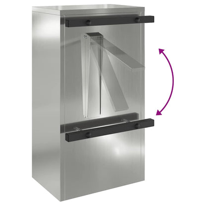 vidaXL Mailbox with Storage Black 30 x 20 x 55 cm Galvanised Steel