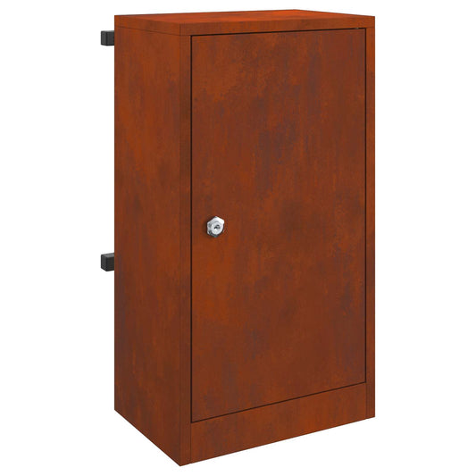 vidaXL Mailbox with Storage Rusty 30 x 20 x 55 cm Weathering Steel