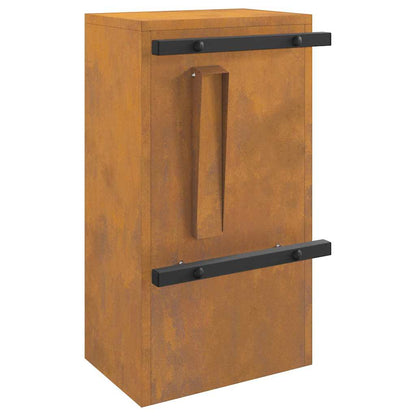 vidaXL Mailbox with Storage Rusty 30 x 20 x 55 cm Weathering Steel