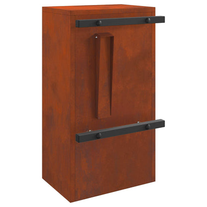 vidaXL Mailbox with Storage Rusty 30 x 20 x 55 cm Weathering Steel