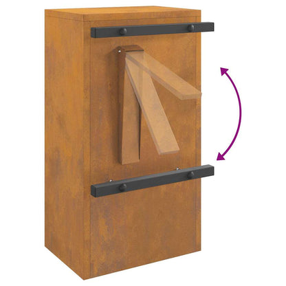 vidaXL Mailbox with Storage Rusty 30 x 20 x 55 cm Weathering Steel