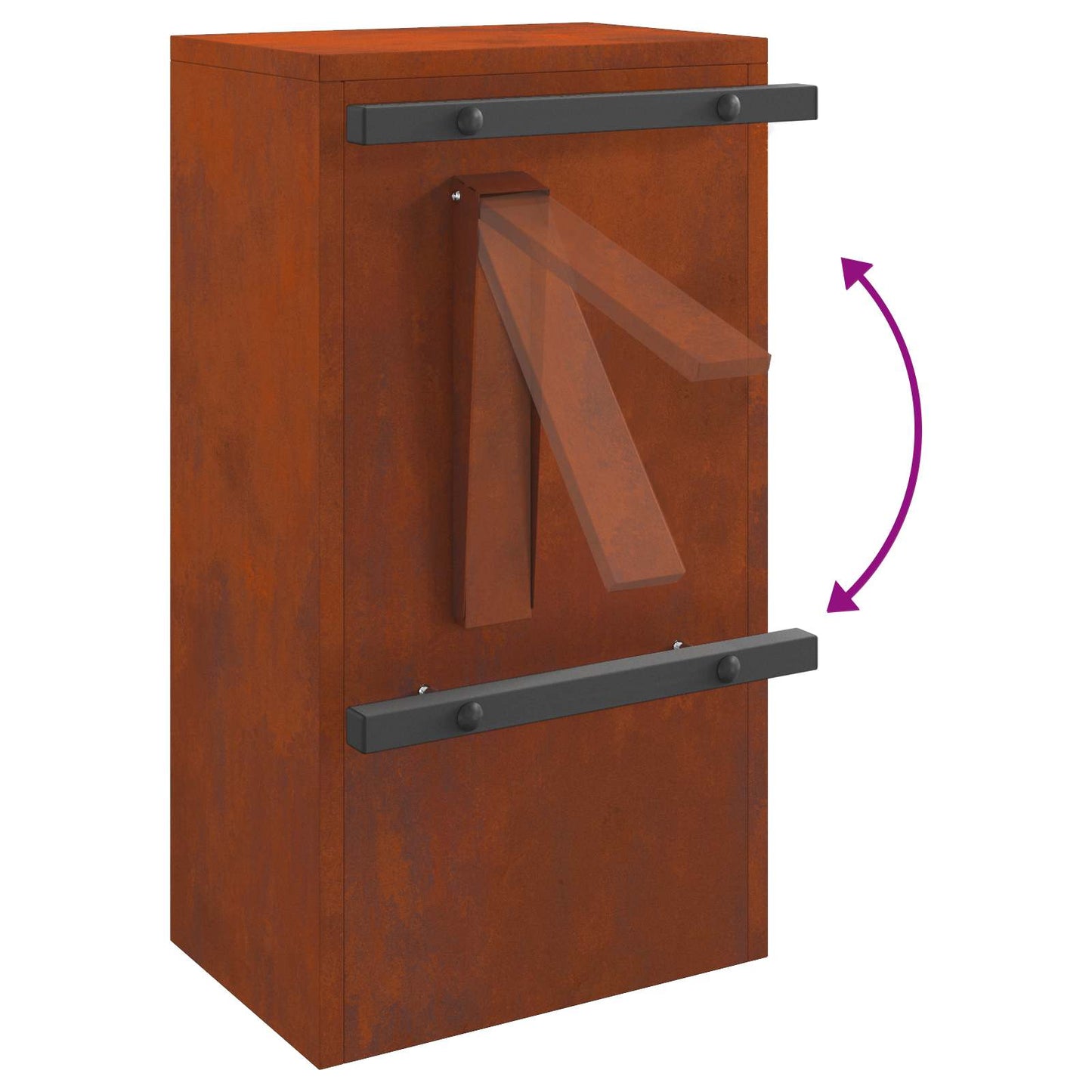 vidaXL Mailbox with Storage Rusty 30 x 20 x 55 cm Weathering Steel