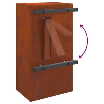 vidaXL Mailbox with Storage Rusty 30 x 20 x 55 cm Weathering Steel