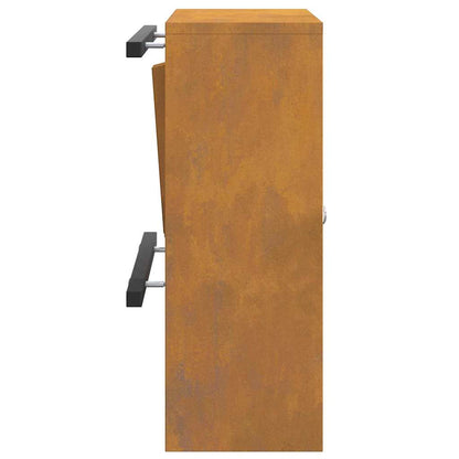 vidaXL Mailbox with Storage Rusty 30 x 20 x 55 cm Weathering Steel
