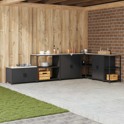 vidaXL Kitchen Storage HATTEM Black 90 x 50 x 92 cm Steel