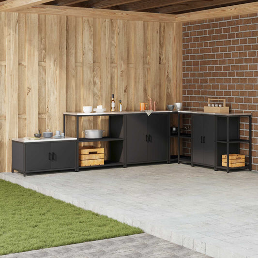 vidaXL Kitchen Storage HATTEM Black 90 x 50 x 92 cm Steel