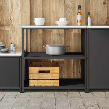 vidaXL Kitchen Storage HATTEM Black 90 x 50 x 92 cm Steel